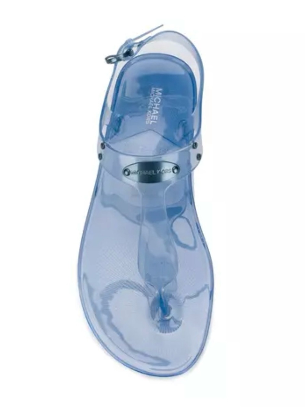 Michael Kors Clear Blue Jelly T-Strap Sandals for Women